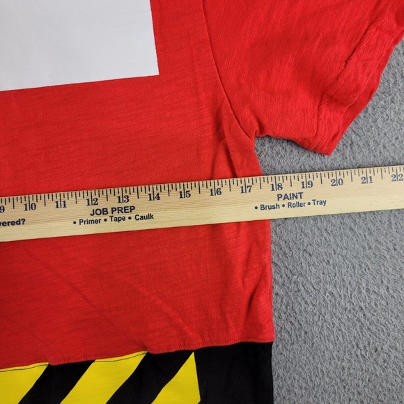 White Snake Shirt Mens Medium Red Black Colorblock Modern Streetwear Graphic Tee - Picture 7 of 9